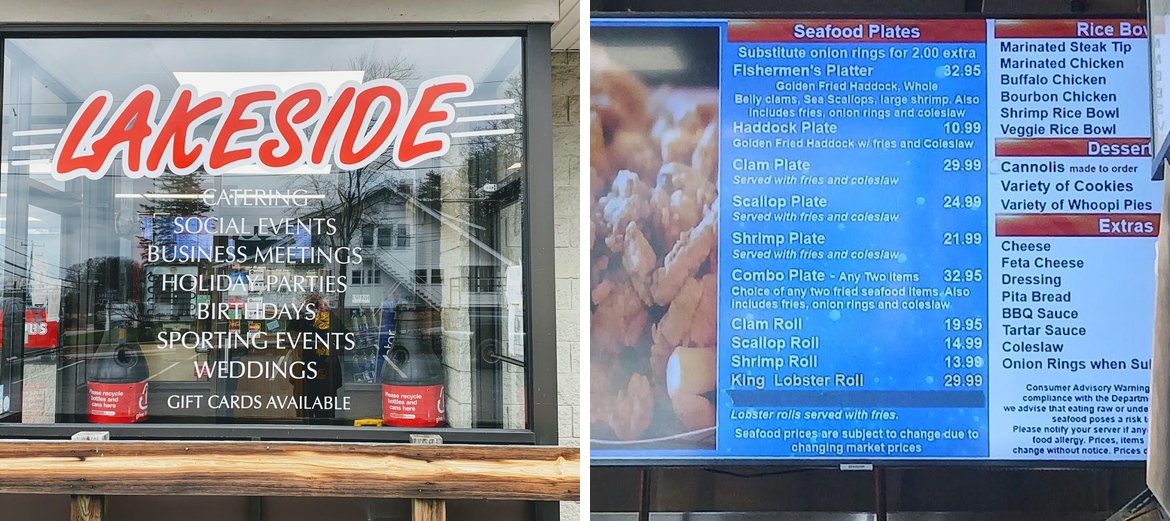 Lakeside Famous Roast Beef Menu